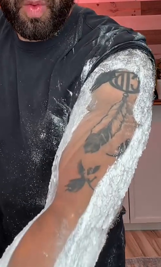 The same arm after one wipe